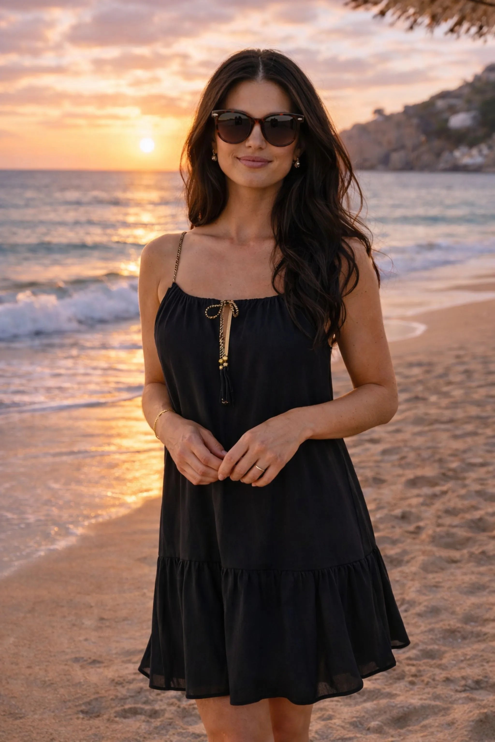 black cotton sleeveless beach dresses to wear to the beach by lindsey brown 