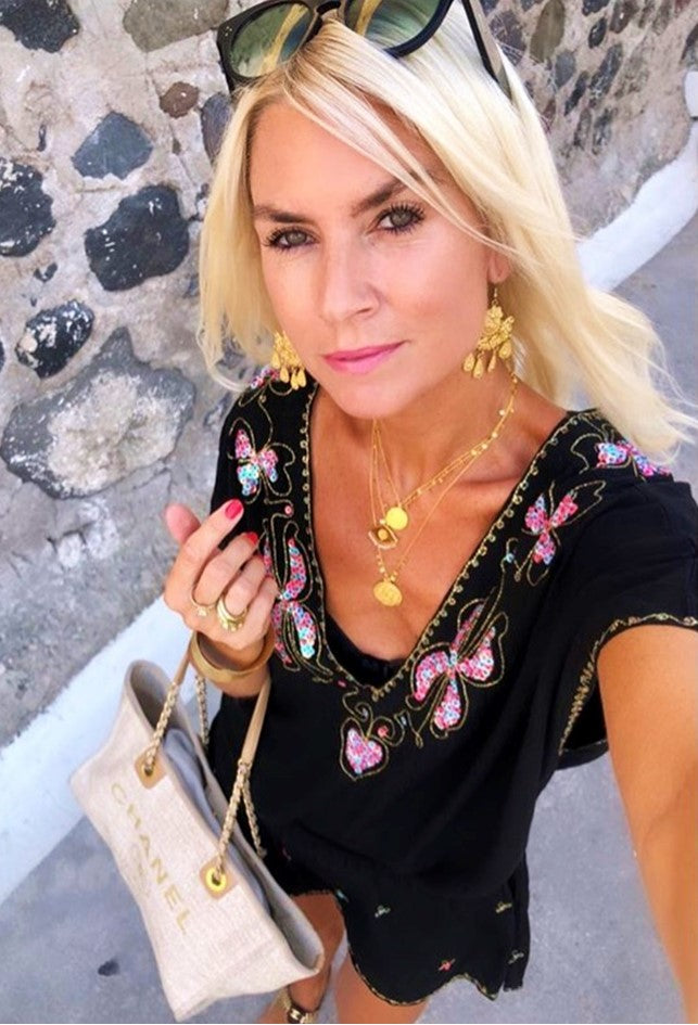 Black Drop Waist beach Dresses by Lindsey brown resort wear