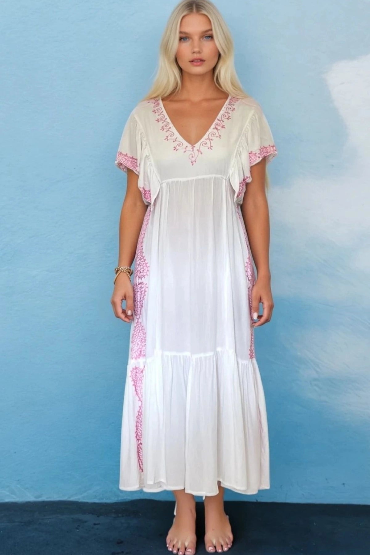 Lindsey Brown cotton midi length dresses to wear on vacation