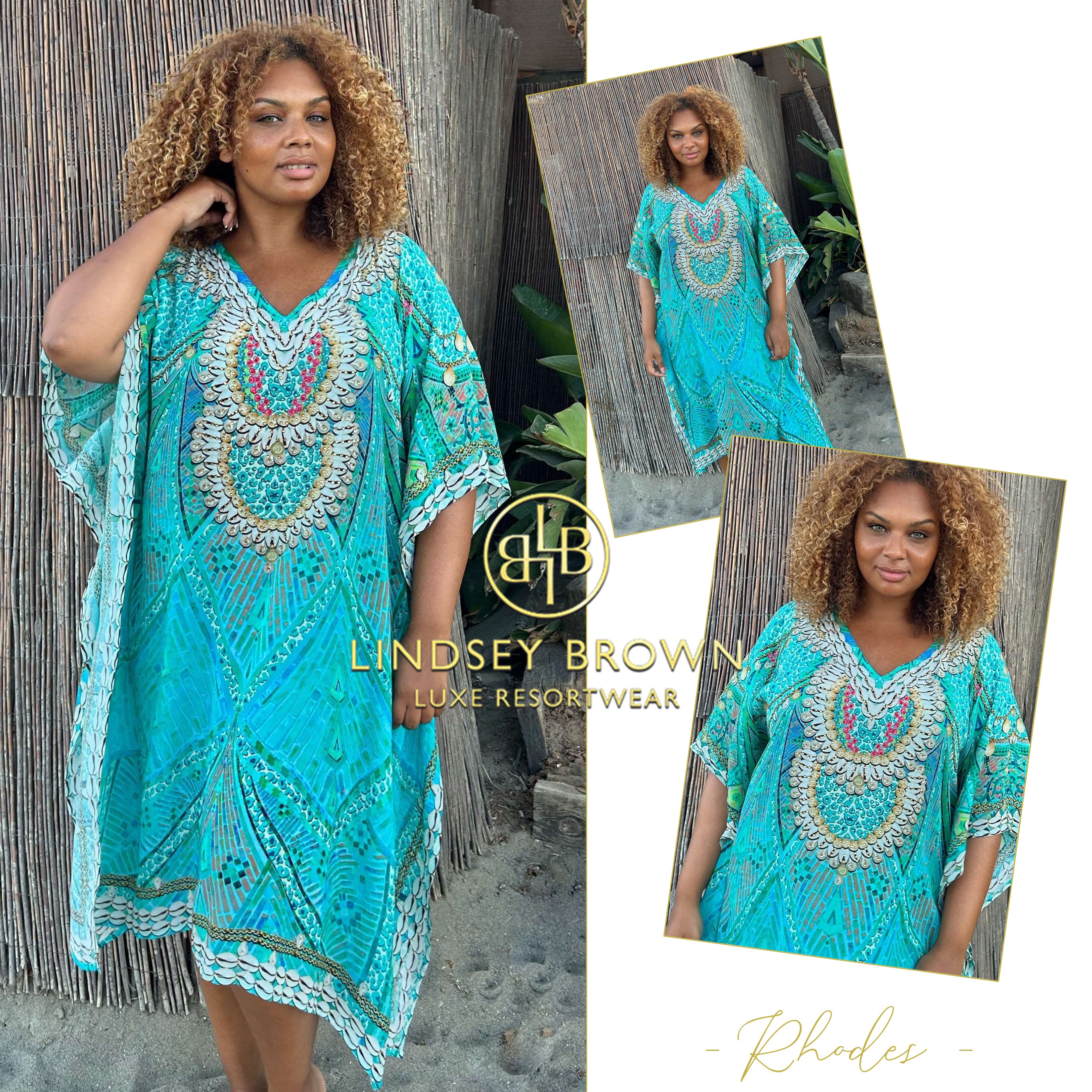 aqua silk beach cover ups to wear on holiday by Lindsey Brown